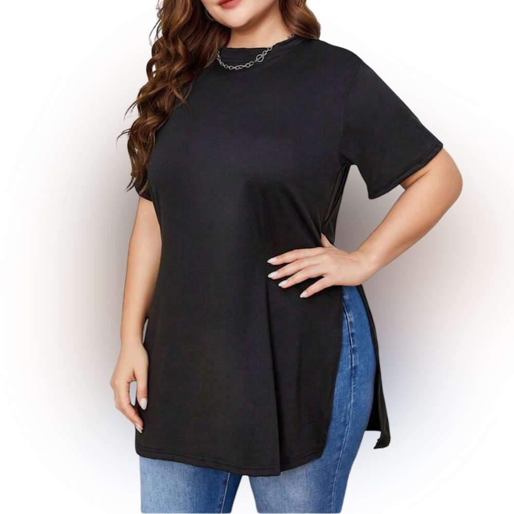 SHEIN Black Short Sleeve Women’s Tee Tunic – Size 2XL